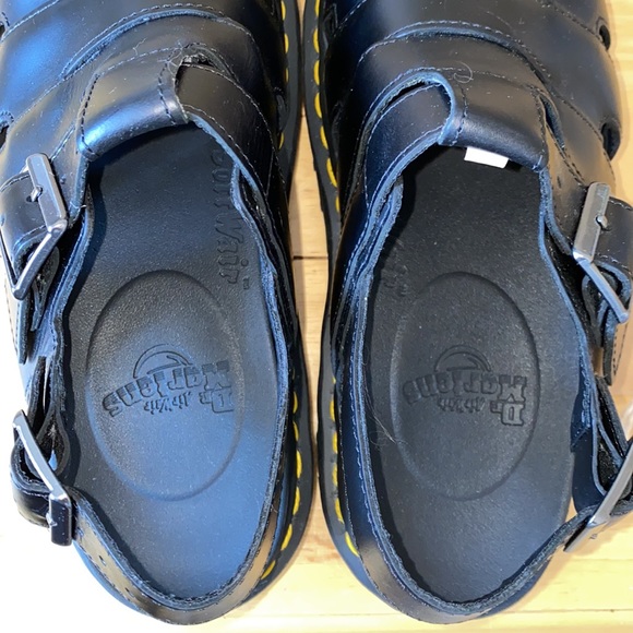 AUTH NIB DR. MARTENS ABEL BLACK PLATFORM SANDAL - Picture 8 of 14